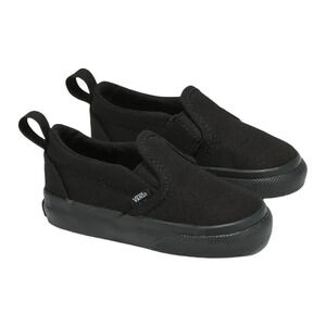 Vans Classic Slip-On Black Canvas Toddler Sneakers Unisex‎ Kids Size 4